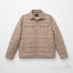 NEW! MENS NAVY YARD BEIGE QUILTED LIGHTWEIGHT JACKET. COLOR KHAKI SIZE MEDIUM